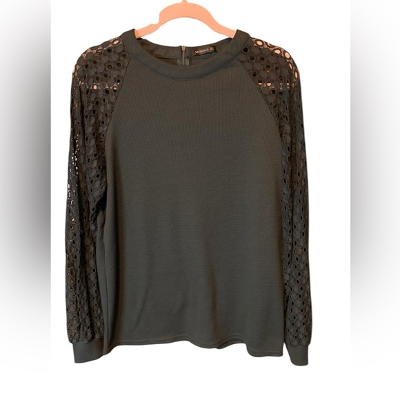 MIHOLL Tops - MIHOLL Lace Long Shirt Hunter Green Size XL
